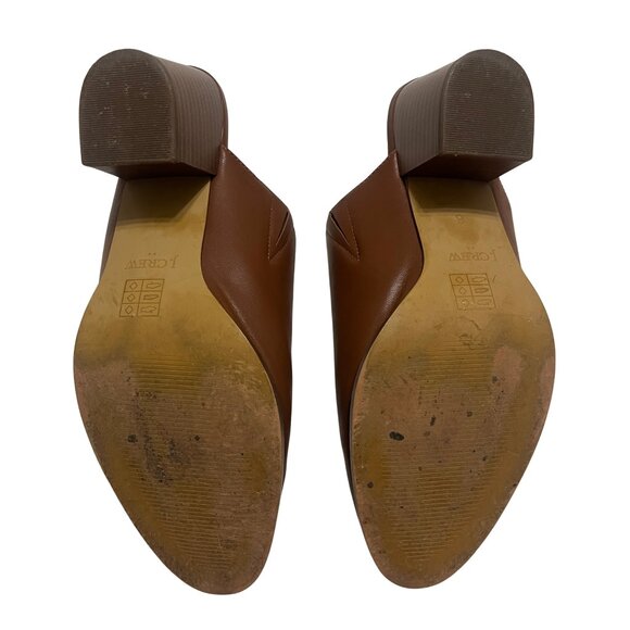 J.CREW Shoes Womens Size 8 Brown Tan Mule Heels Block Stacked Heel Slip On - Picture 5 of 5